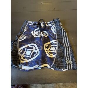 Maui Built Kids Boys Swim Trunks Board Shorts Size 24 Navy Tribal Print